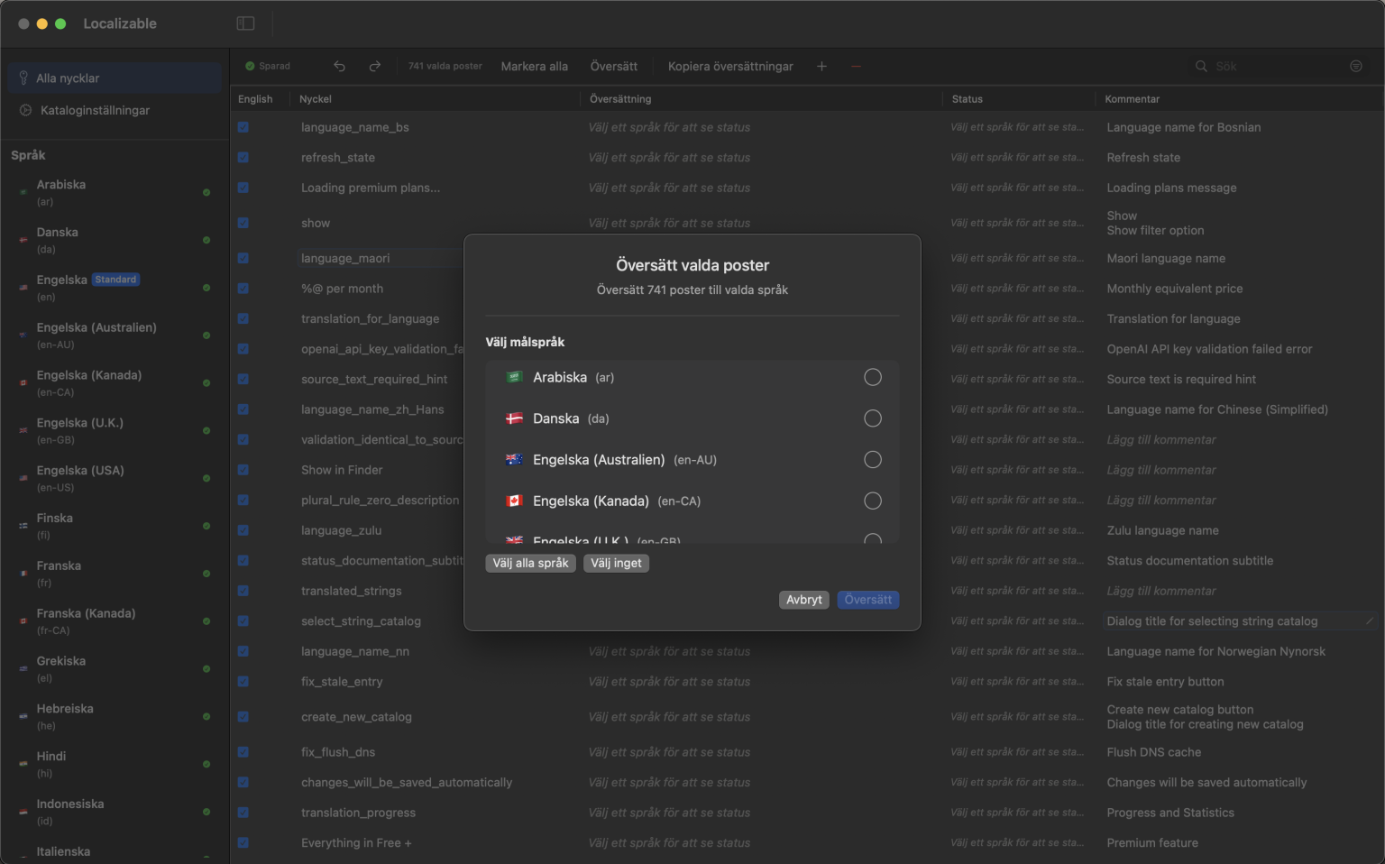 AI-driven macOS-app för att översätta Xcode-strängkataloger till flera språk
